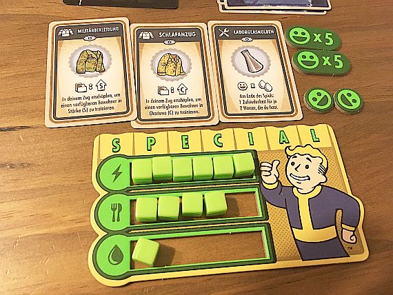 Fallout-Shelter Beispiel Ausrüstung und Spielende