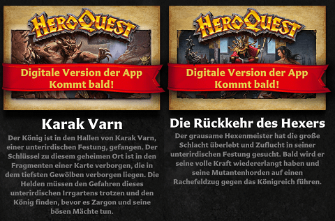 HeroQuest - App - Erweiterungen